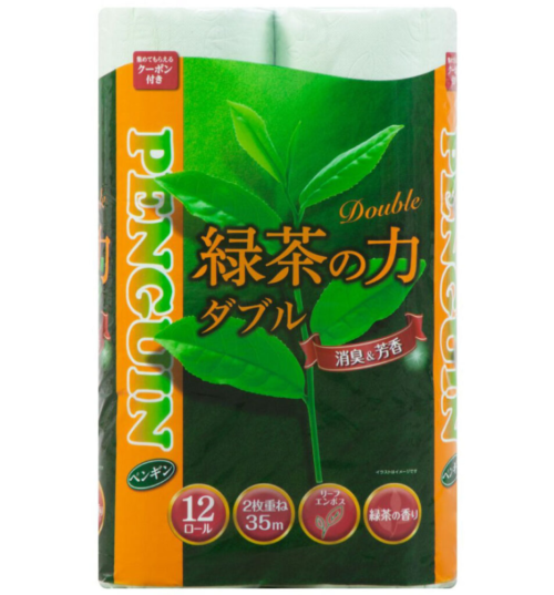 画像引用：https://www.marutomi-seishi.co.jp/product/penguin-green-tea-12r-double/